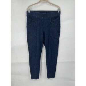 Betabrand Pull On Skinny Jean Women L Blue Denim Stretch High Rise Casual